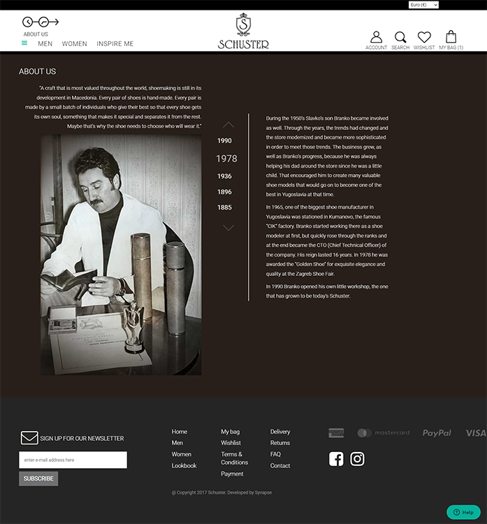 Schuster Shoes Store Ecommere